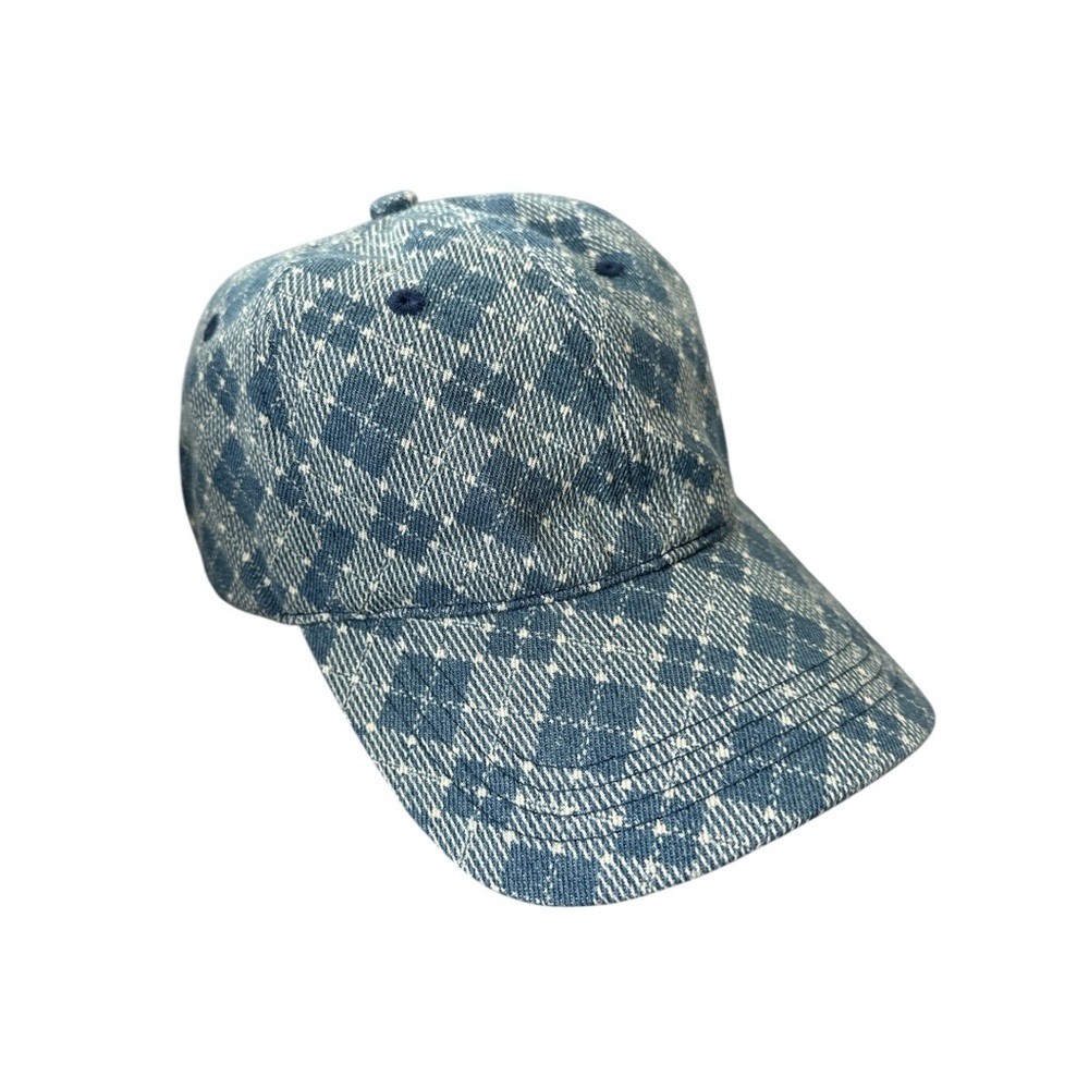 Free People Denim Plaid Baseball Hat